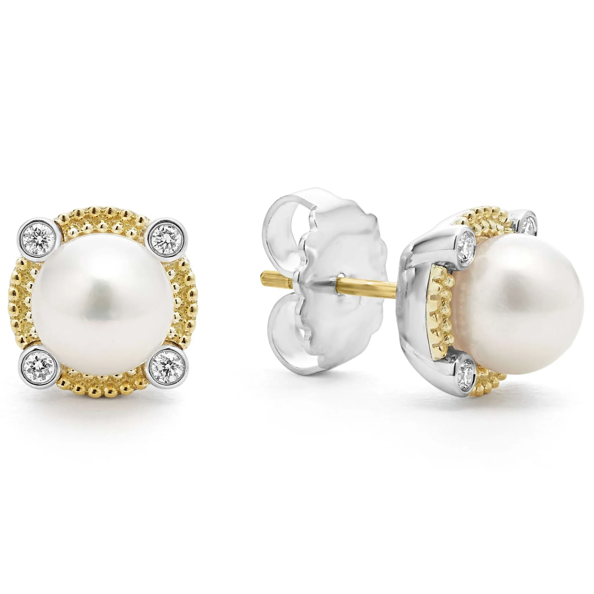 Best Sale LAGOS Pearl Diamond Stud Earrings