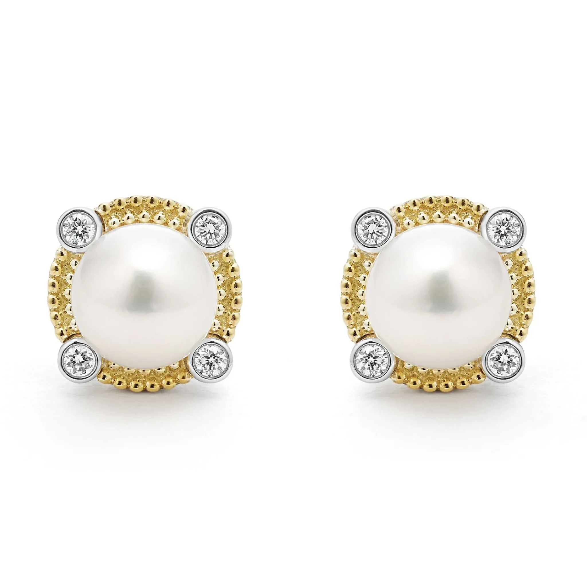 Best Sale LAGOS Pearl Diamond Stud Earrings