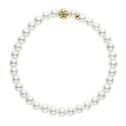 New LAGOS Pearl Gold Station Bead Bracelet