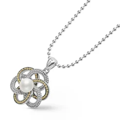 Clearance LAGOS Pearl Love Knot Pendant Necklace