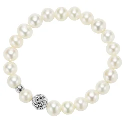Online LAGOS Pearl Silver Station Bead Bracelet