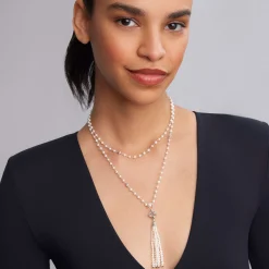 Hot LAGOS Pearl Tassel Pendant Necklace