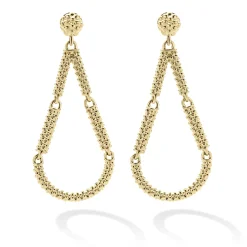 Best LAGOS Petite 18K Gold Superfine Caviar Tear Drop Earrings