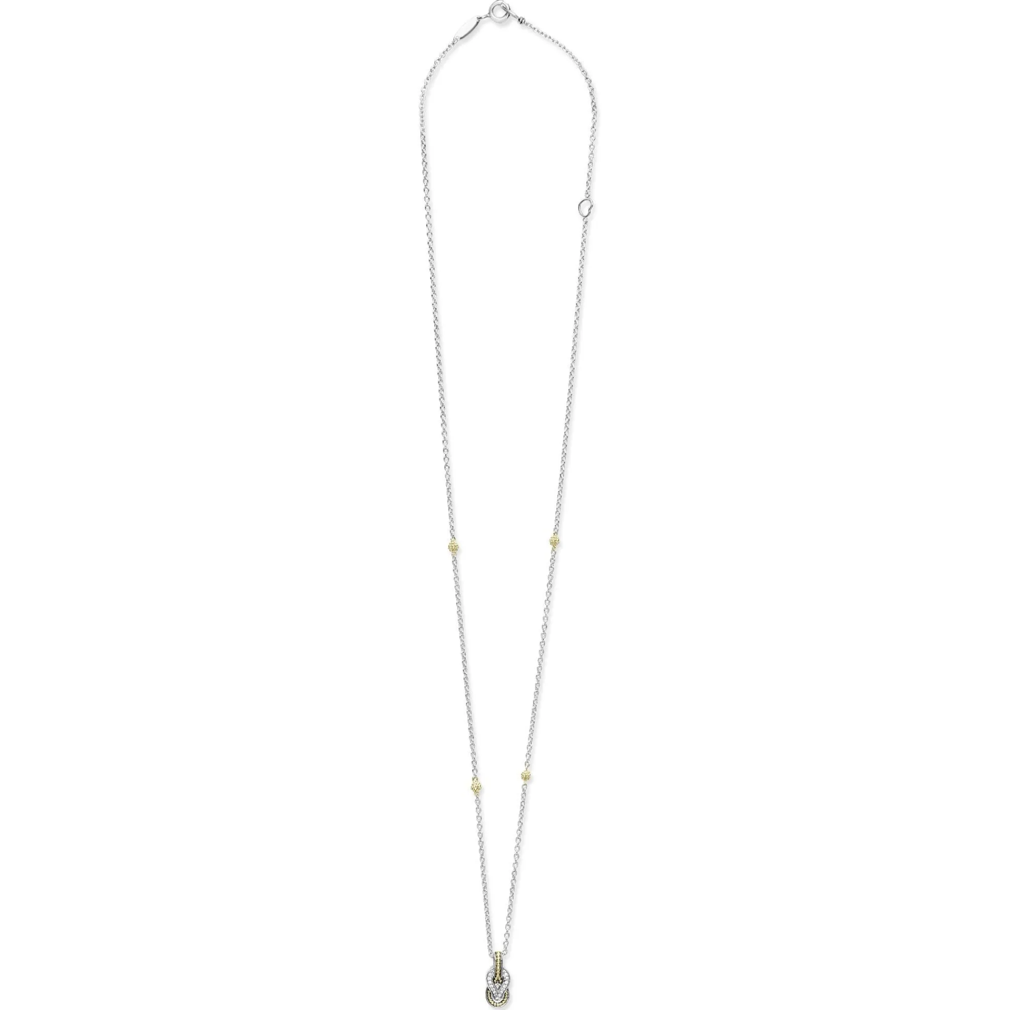Clearance LAGOS Petite Two-Tone Knot Diamond Pendant Necklace