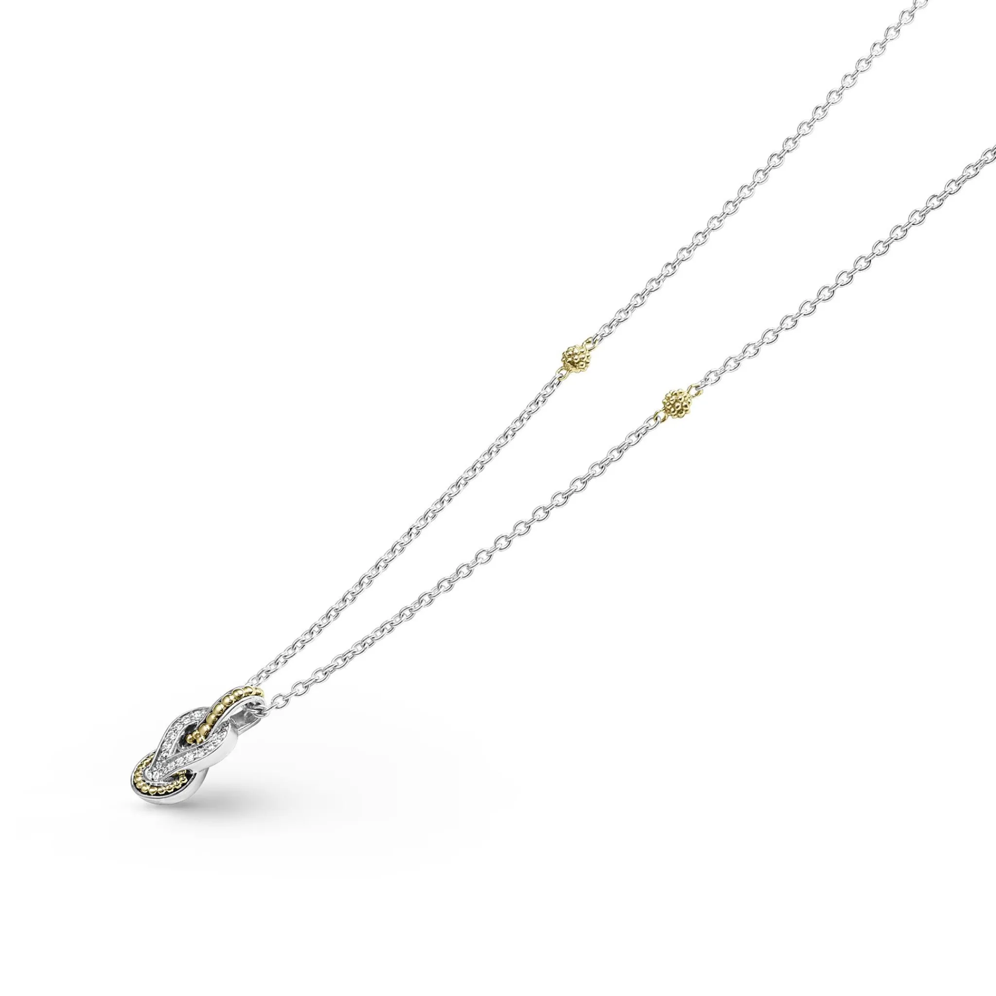 Best LAGOS Petite Two-Tone Knot Diamond Pendant Necklace