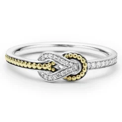 Discount LAGOS Petite Two-Tone Knot Diamond Ring