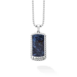 Hot LAGOS Pietersite Tag Amulet Necklace