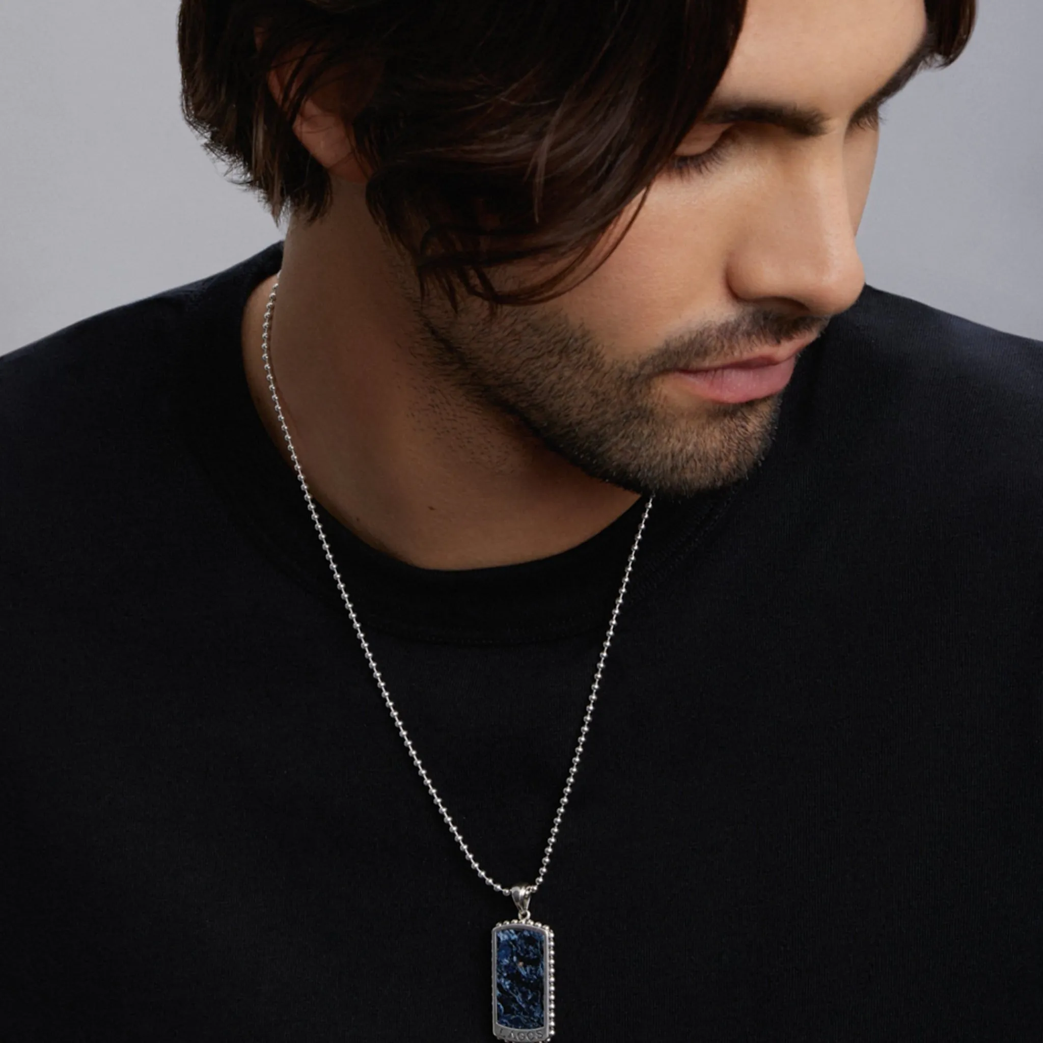 Hot LAGOS Pietersite Tag Amulet Necklace