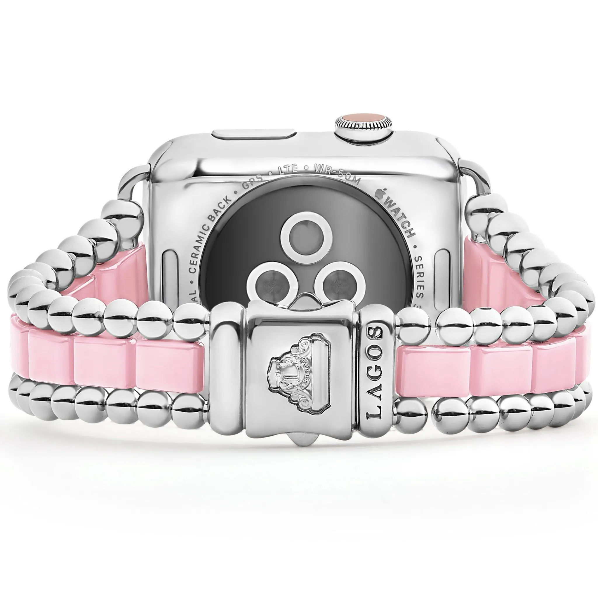 Best LAGOS Pink Ceramic And Stainless Steel Watch Bracelet-42-49Mm