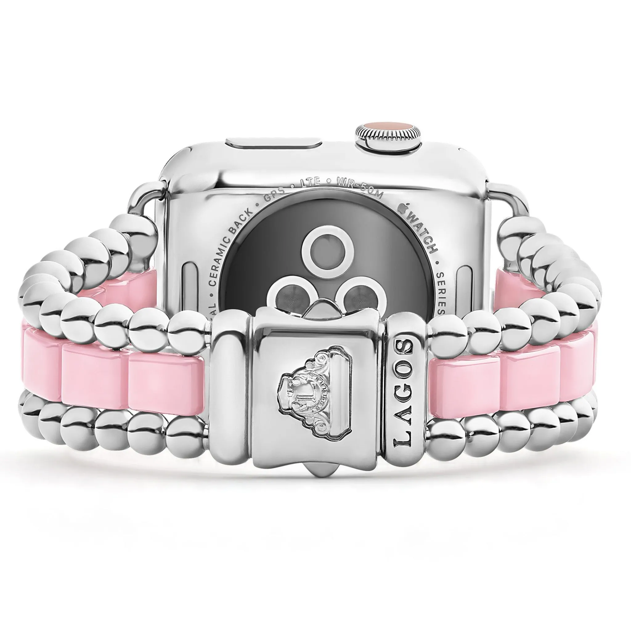 Fashion LAGOS Pink Ceramic And Stainless Steel Watch Bracelet-38-45Mm