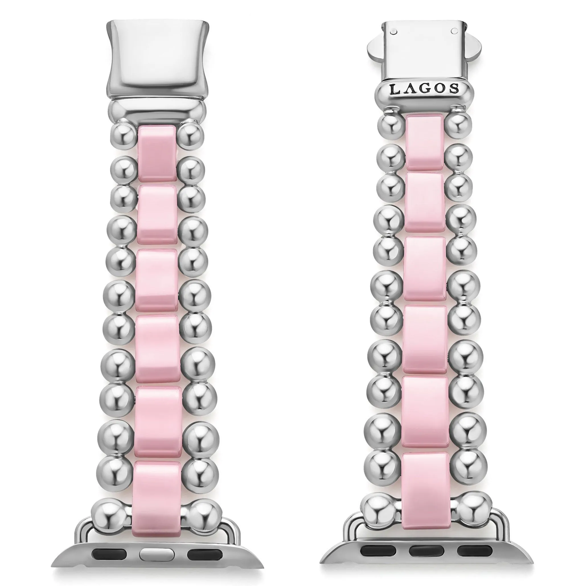 Fashion LAGOS Pink Ceramic And Stainless Steel Watch Bracelet-38-45Mm