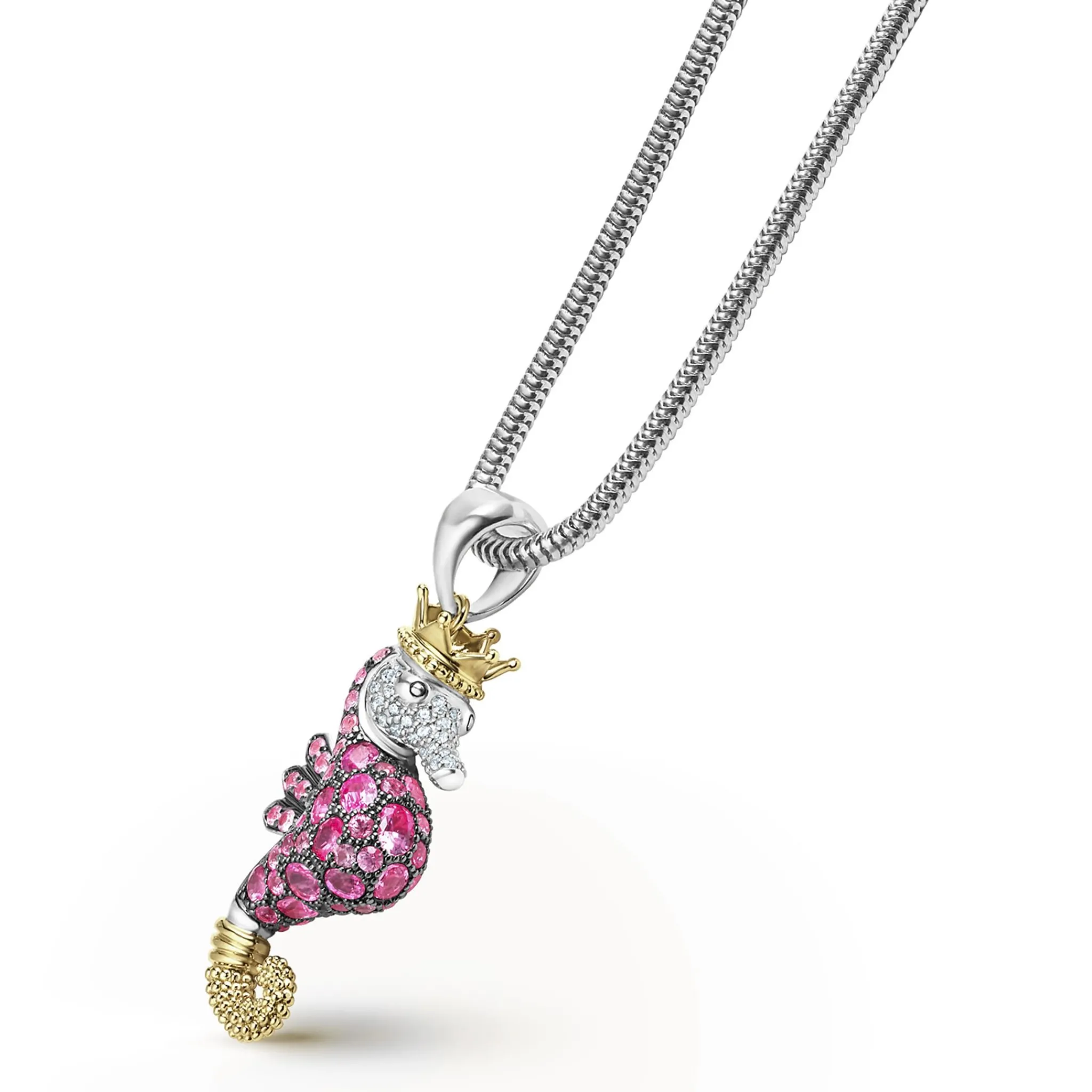 Flash Sale LAGOS Pink Sapphire And Diamond Seahorse Pendant Necklace
