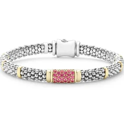 Hot LAGOS Pink Sapphire Caviar Bracelet | 6Mm