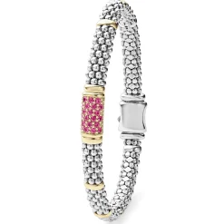 Hot LAGOS Pink Sapphire Caviar Bracelet | 6Mm