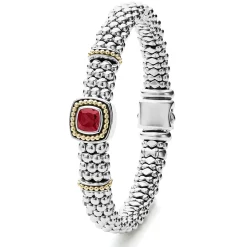 New LAGOS Rhodolite Garnet Caviar Bracelet | 9Mm