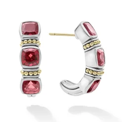 New LAGOS Rhodolite Garnet Hoop Earrings