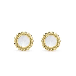 Hot LAGOS Round Mother Of Pearl Stud Earrings