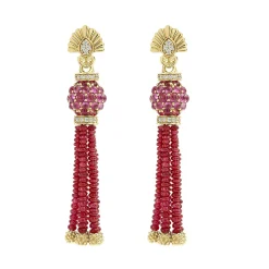 Flash Sale LAGOS Ruby And Diamond Tassel Drop Earrings