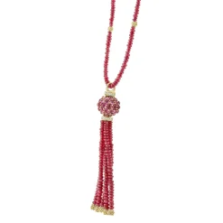 New LAGOS Ruby And Diamond Tassel Pendant Necklace