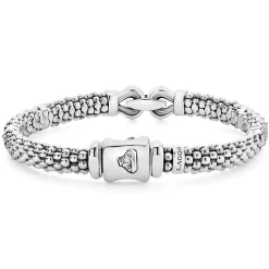 Hot LAGOS Silver Caviar Buckle Bracelet | 6Mm