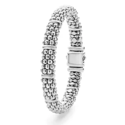 Outlet LAGOS Silver Station Caviar Bracelet | 9Mm