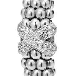 Best LAGOS Silver X Caviar Diamond Bracelet | 9Mm