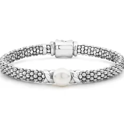 Clearance LAGOS Silver X Pearl Caviar Bracelet | 6Mm