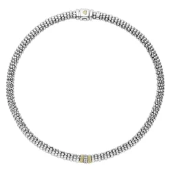 Fashion LAGOS Single Station Diamond Caviar Necklace