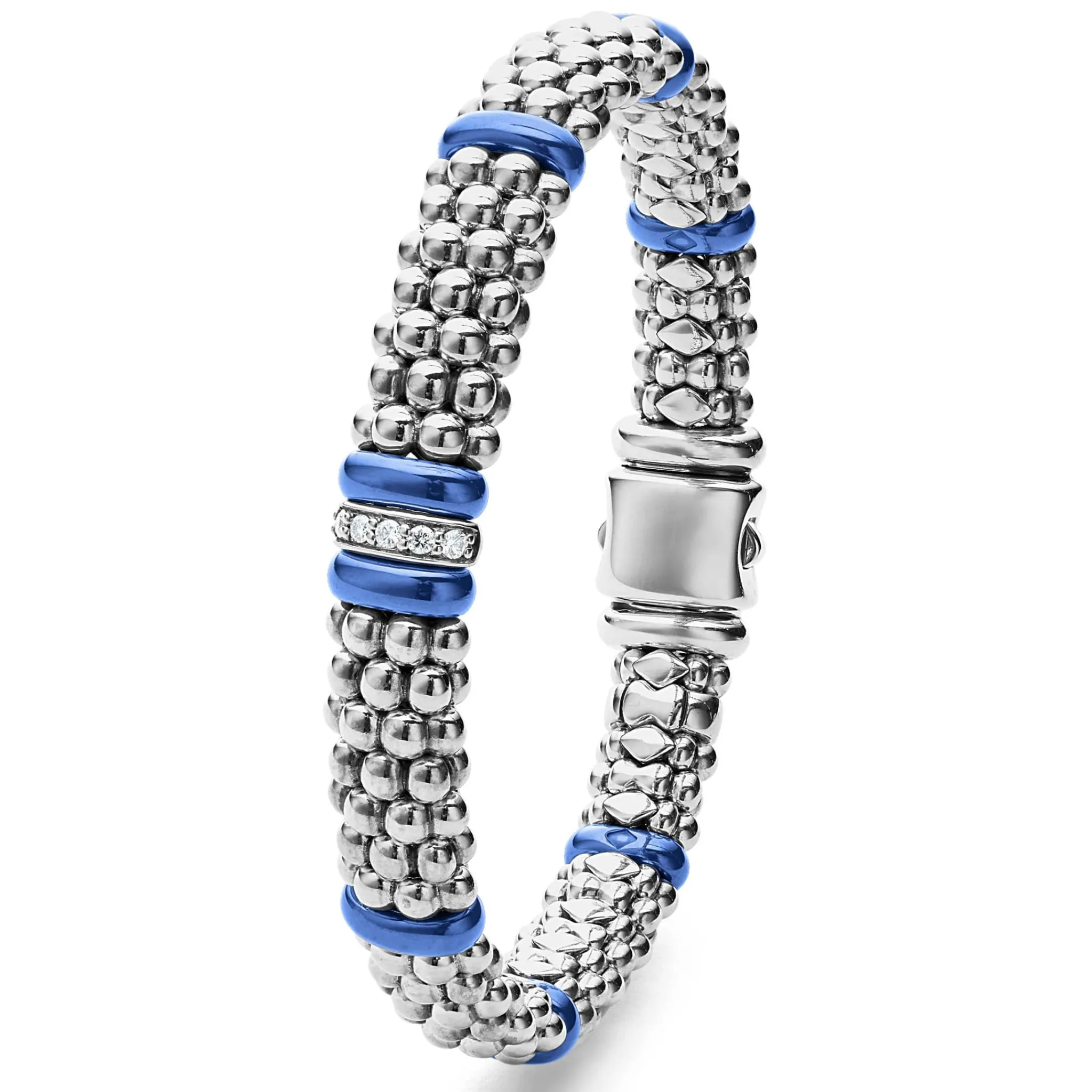 New LAGOS Single Station Diamond Caviar Bracelet | 9Mm