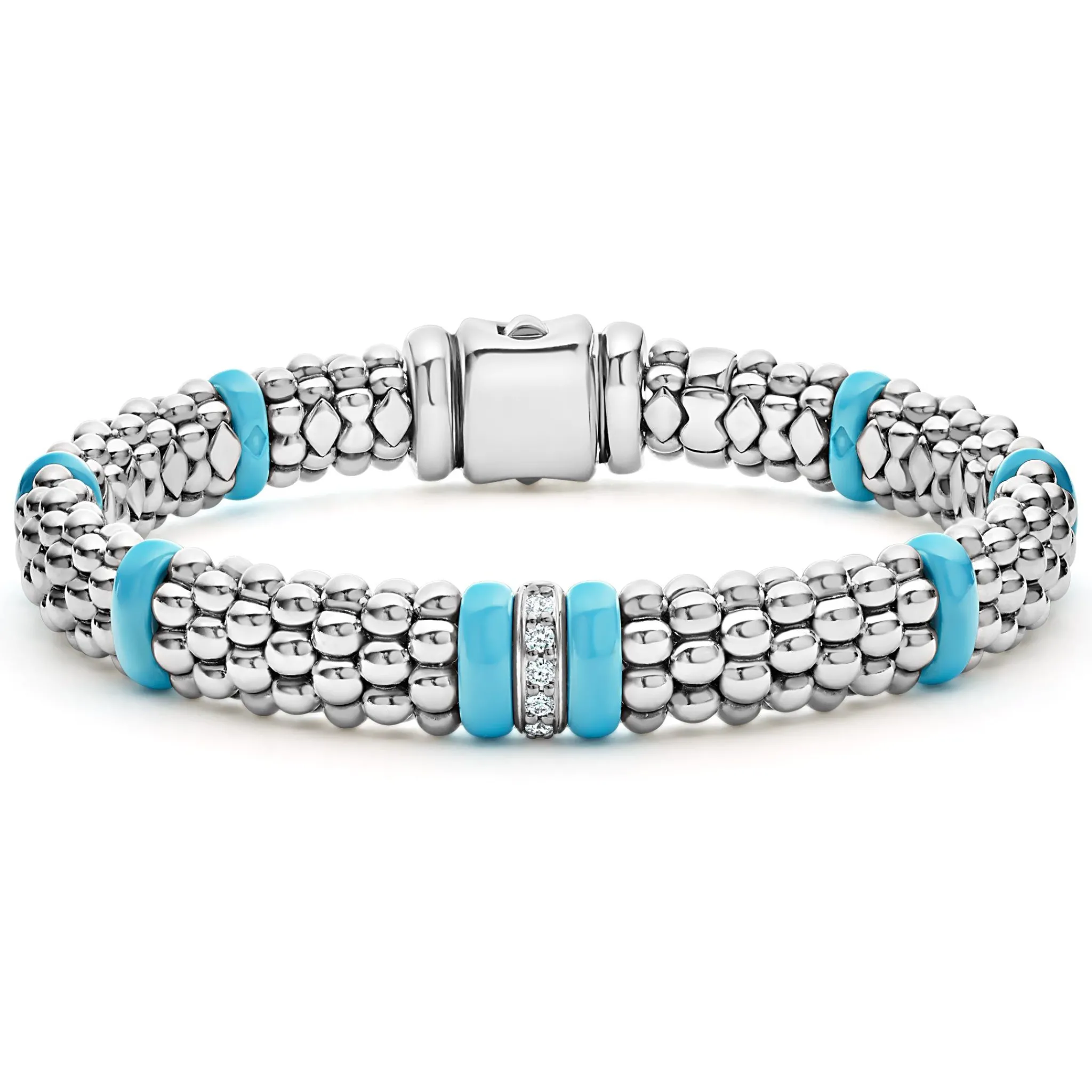 Fashion LAGOS Single Station Diamond Caviar Bracelet | 9Mm