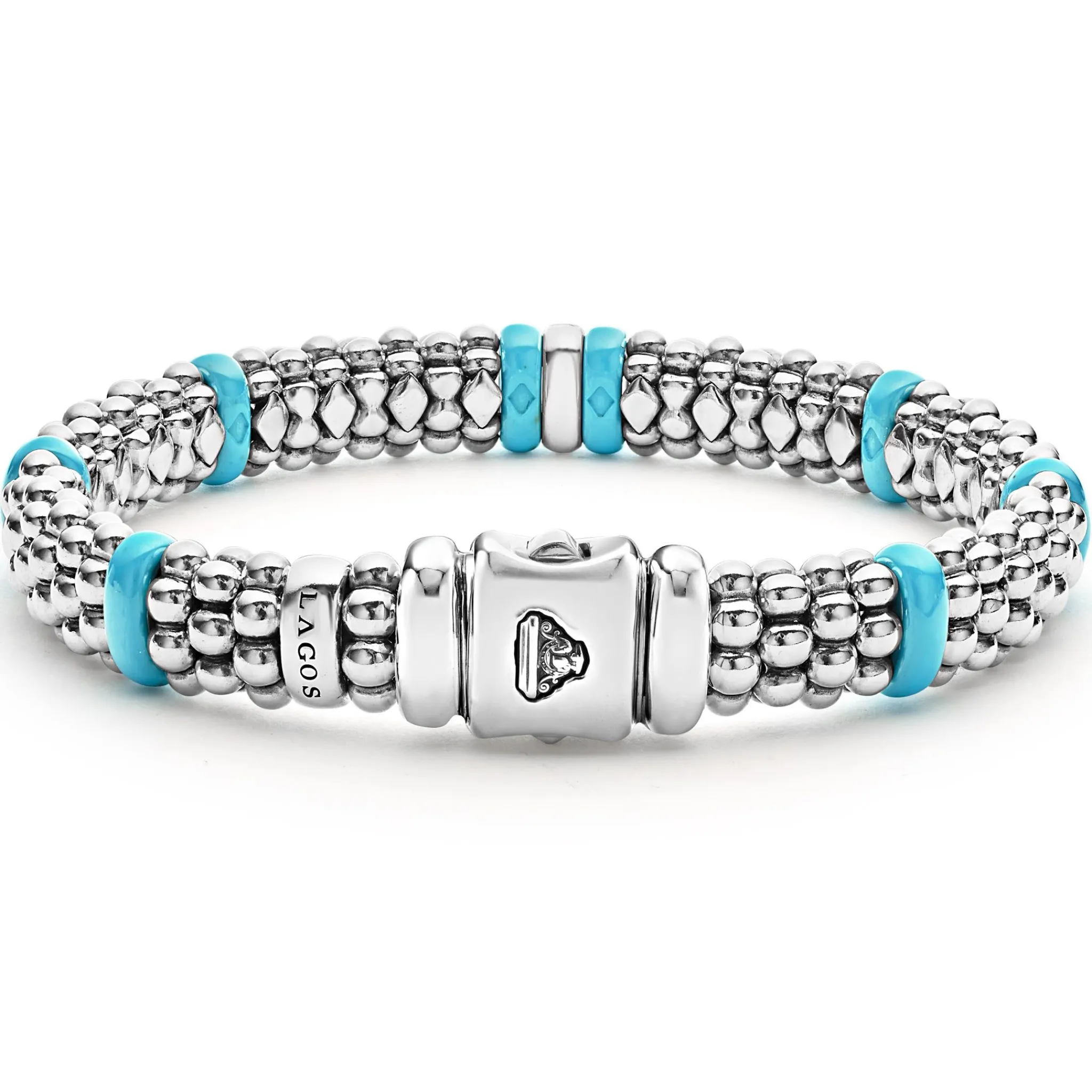 Fashion LAGOS Single Station Diamond Caviar Bracelet | 9Mm