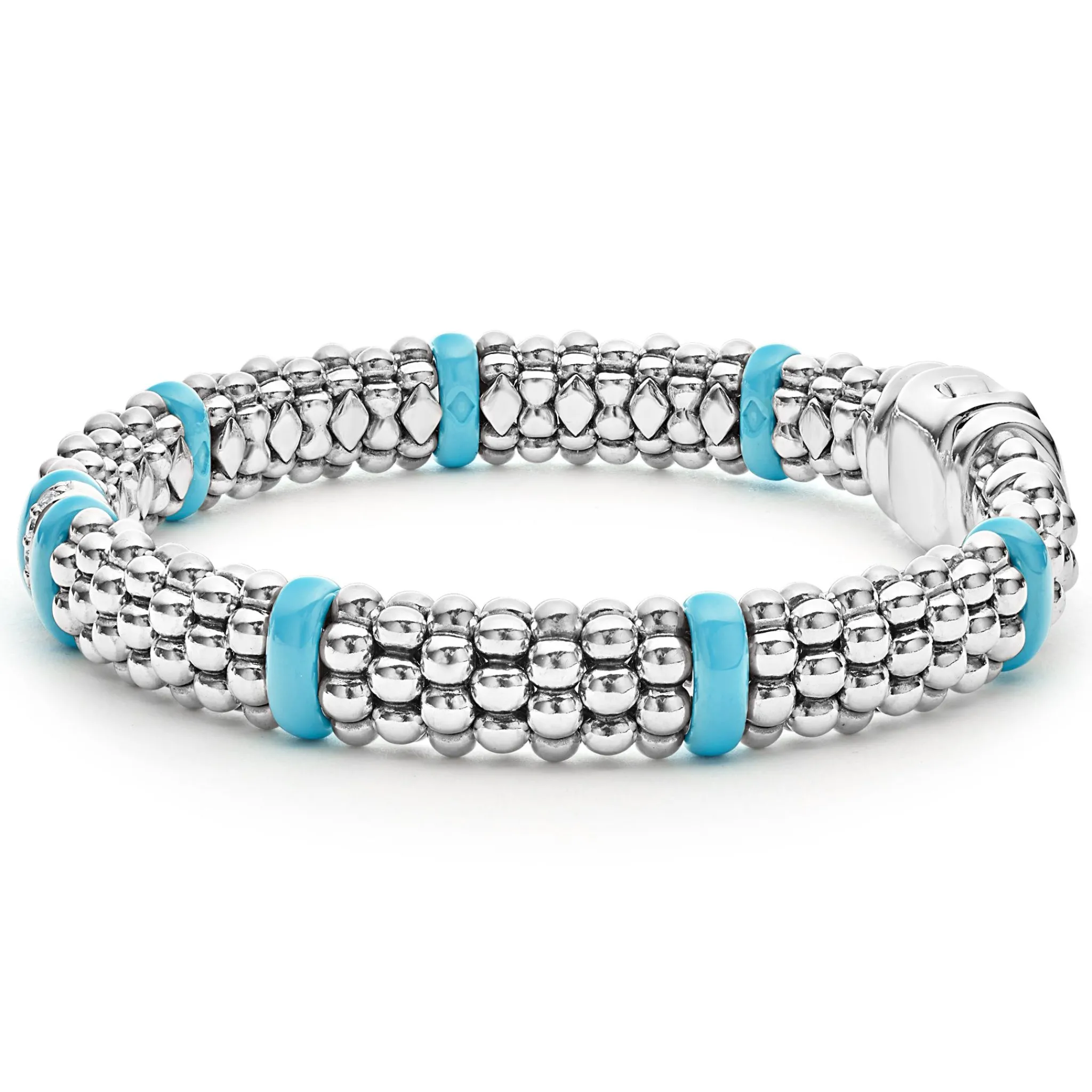 Fashion LAGOS Single Station Diamond Caviar Bracelet | 9Mm