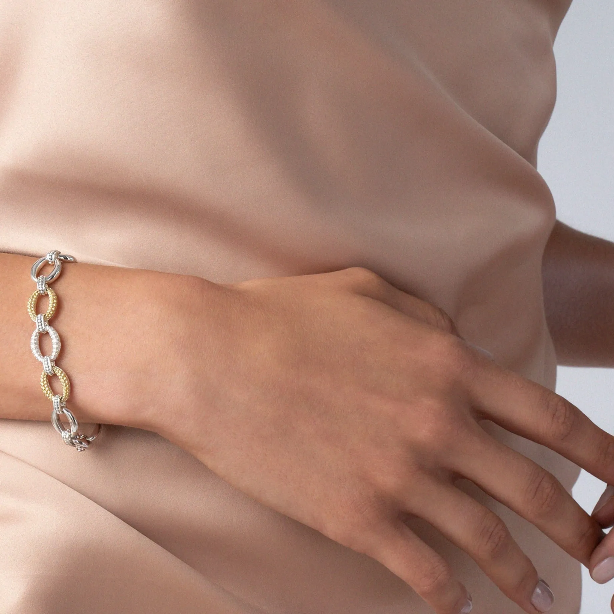 Online LAGOS Single Station Diamond Link Bracelet