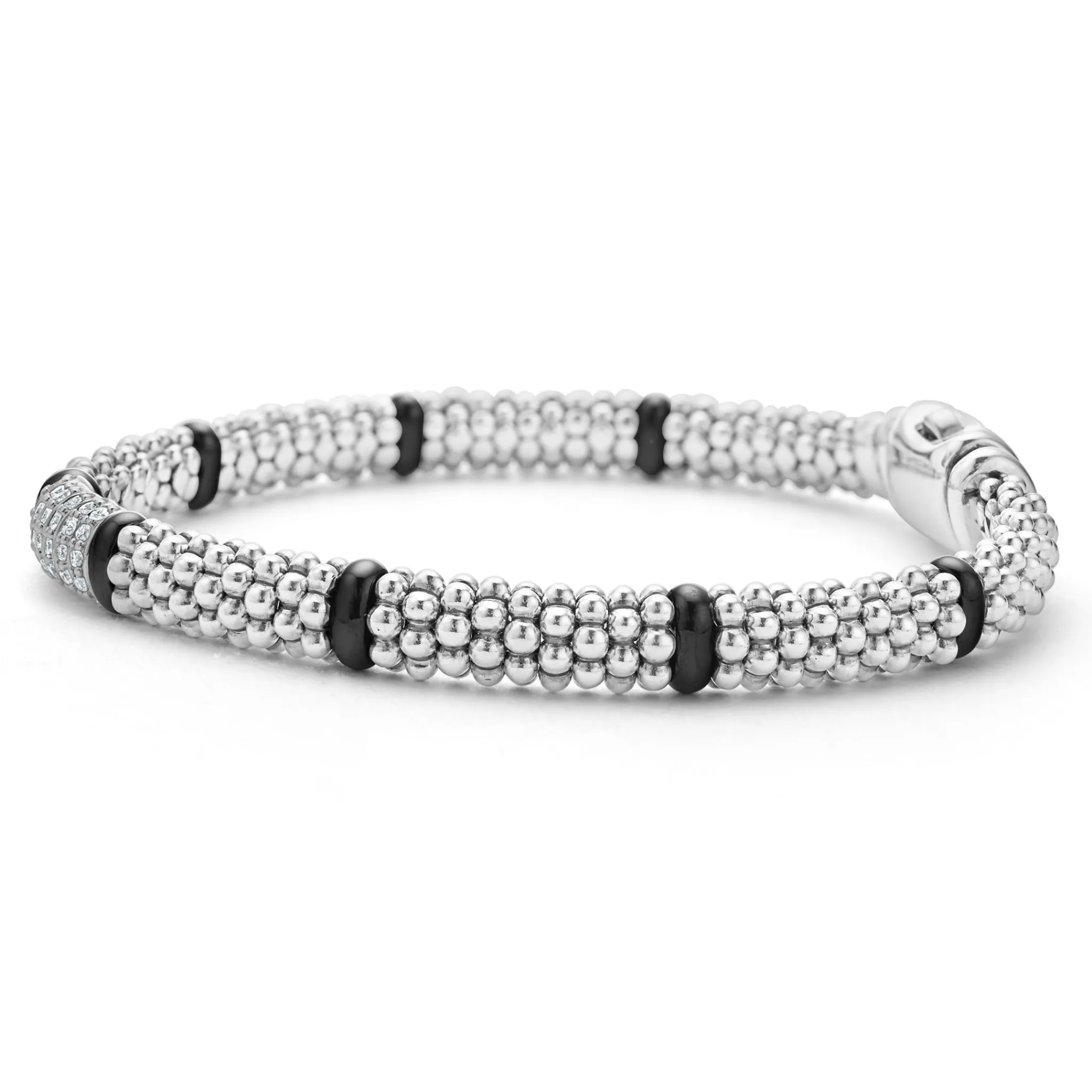 Fashion LAGOS Six Station Diamond Caviar Bracelet | 6Mm