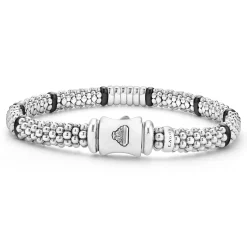 Fashion LAGOS Six Station Diamond Caviar Bracelet | 6Mm
