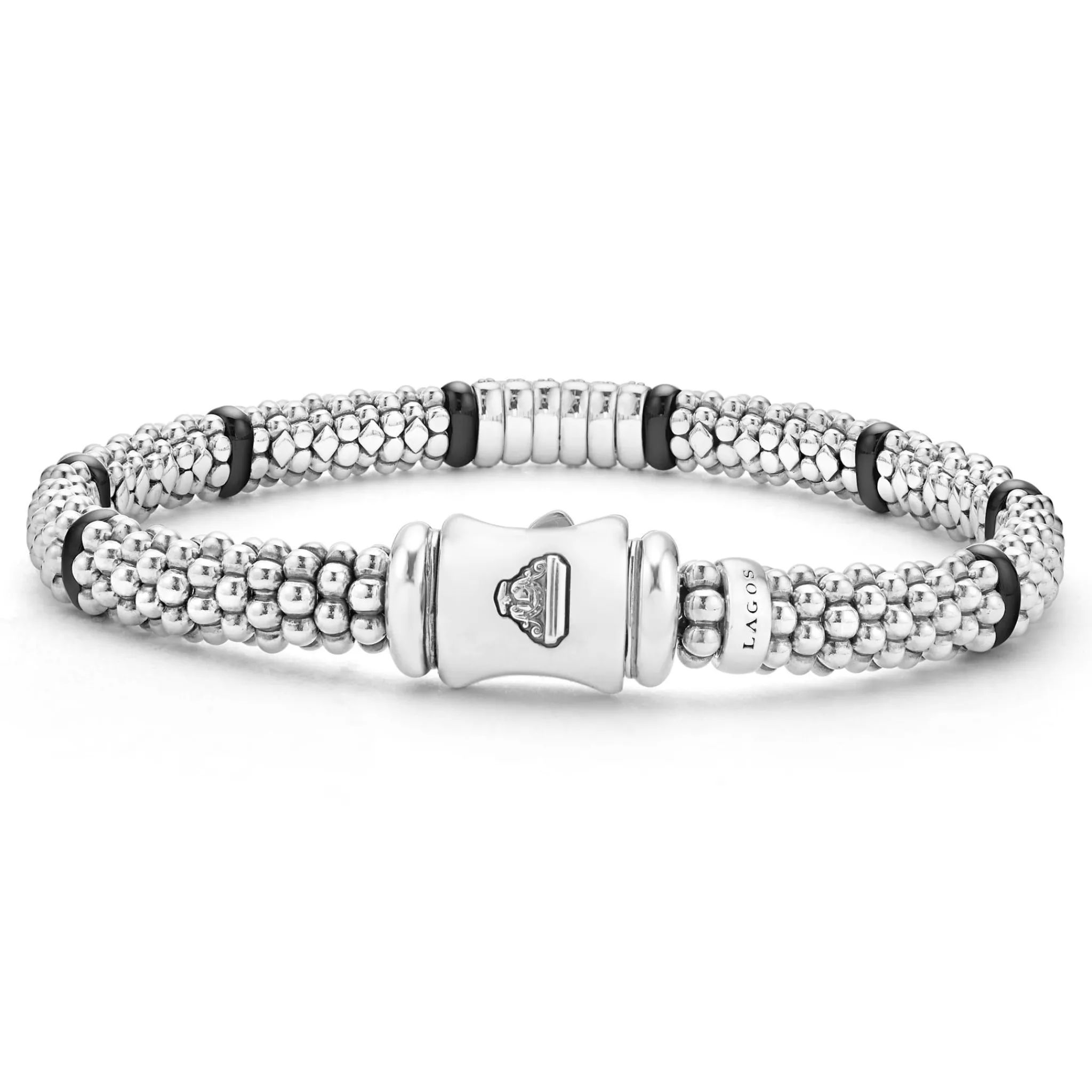 Fashion LAGOS Six Station Diamond Caviar Bracelet | 6Mm