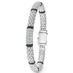 Fashion LAGOS Six Station Diamond Caviar Bracelet | 6Mm