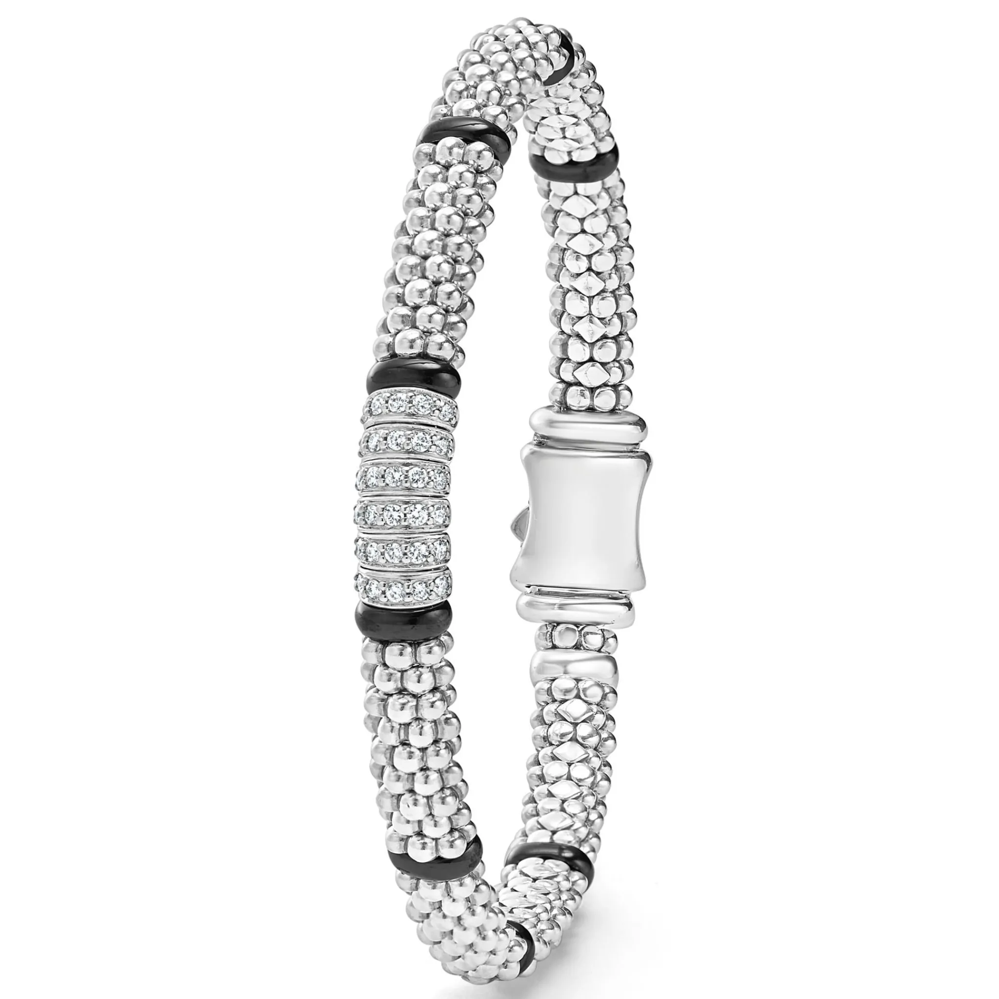 Fashion LAGOS Six Station Diamond Caviar Bracelet | 6Mm