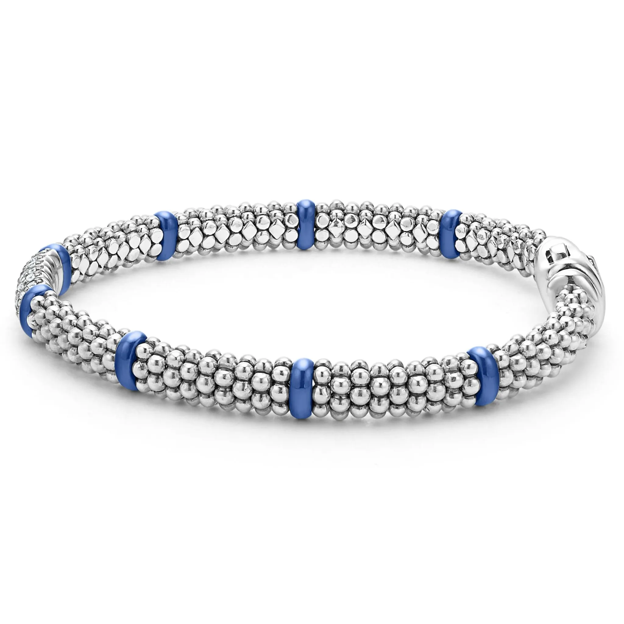 Fashion LAGOS Six Station Diamond Caviar Bracelet | 6Mm