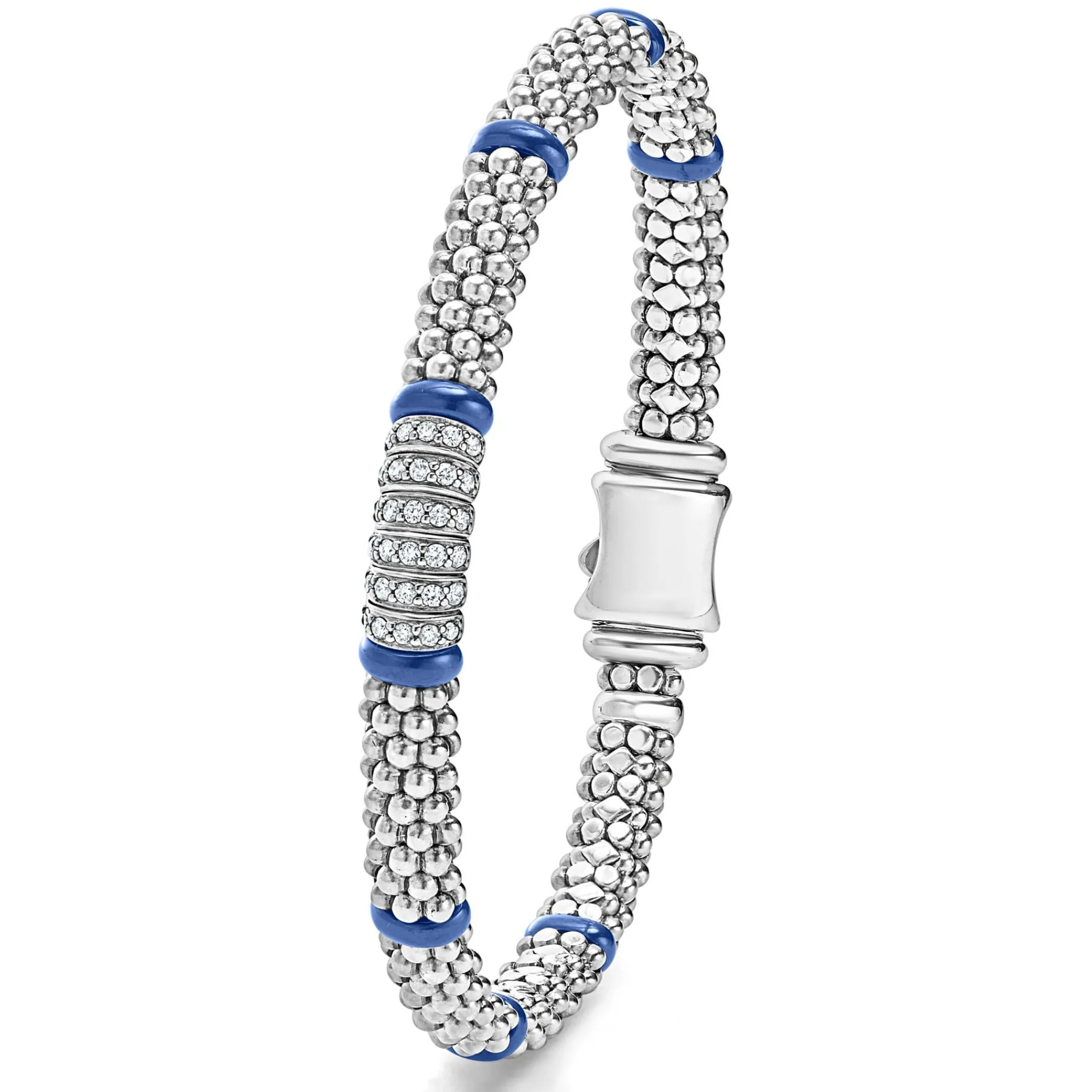 Fashion LAGOS Six Station Diamond Caviar Bracelet | 6Mm
