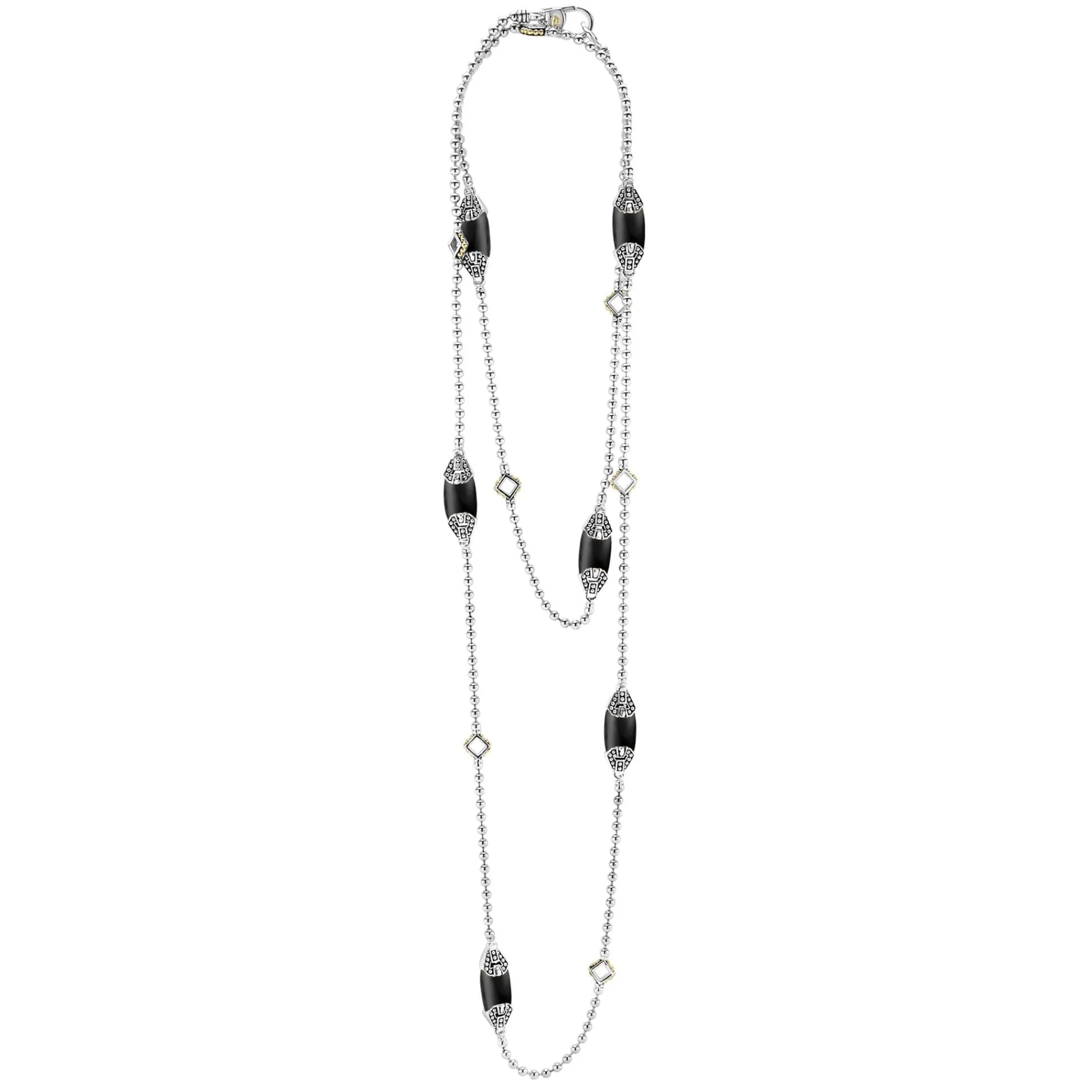 New LAGOS Six Station Onyx Necklace