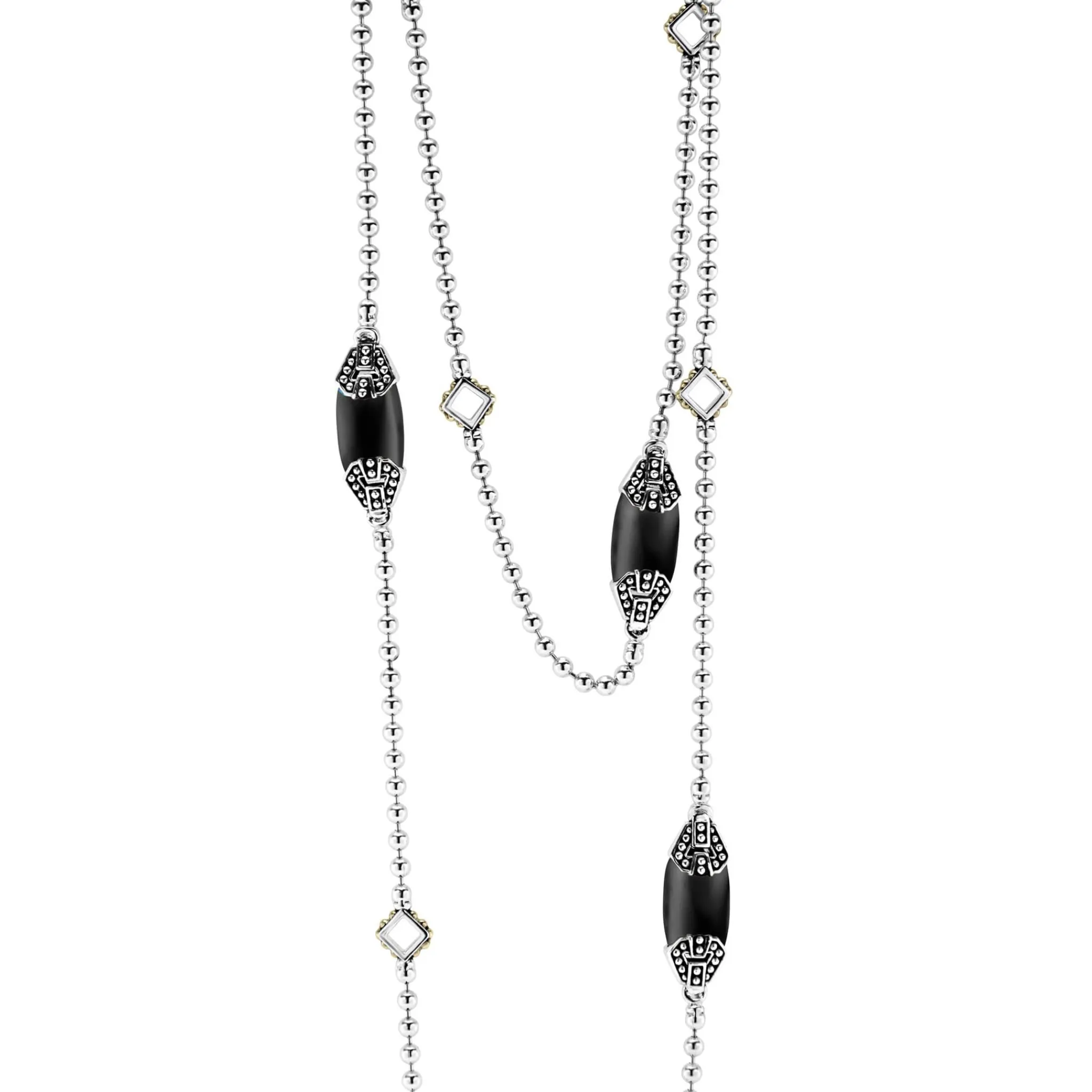 New LAGOS Six Station Onyx Necklace