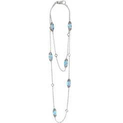 New LAGOS Six Station Swiss Blue Topaz Necklace