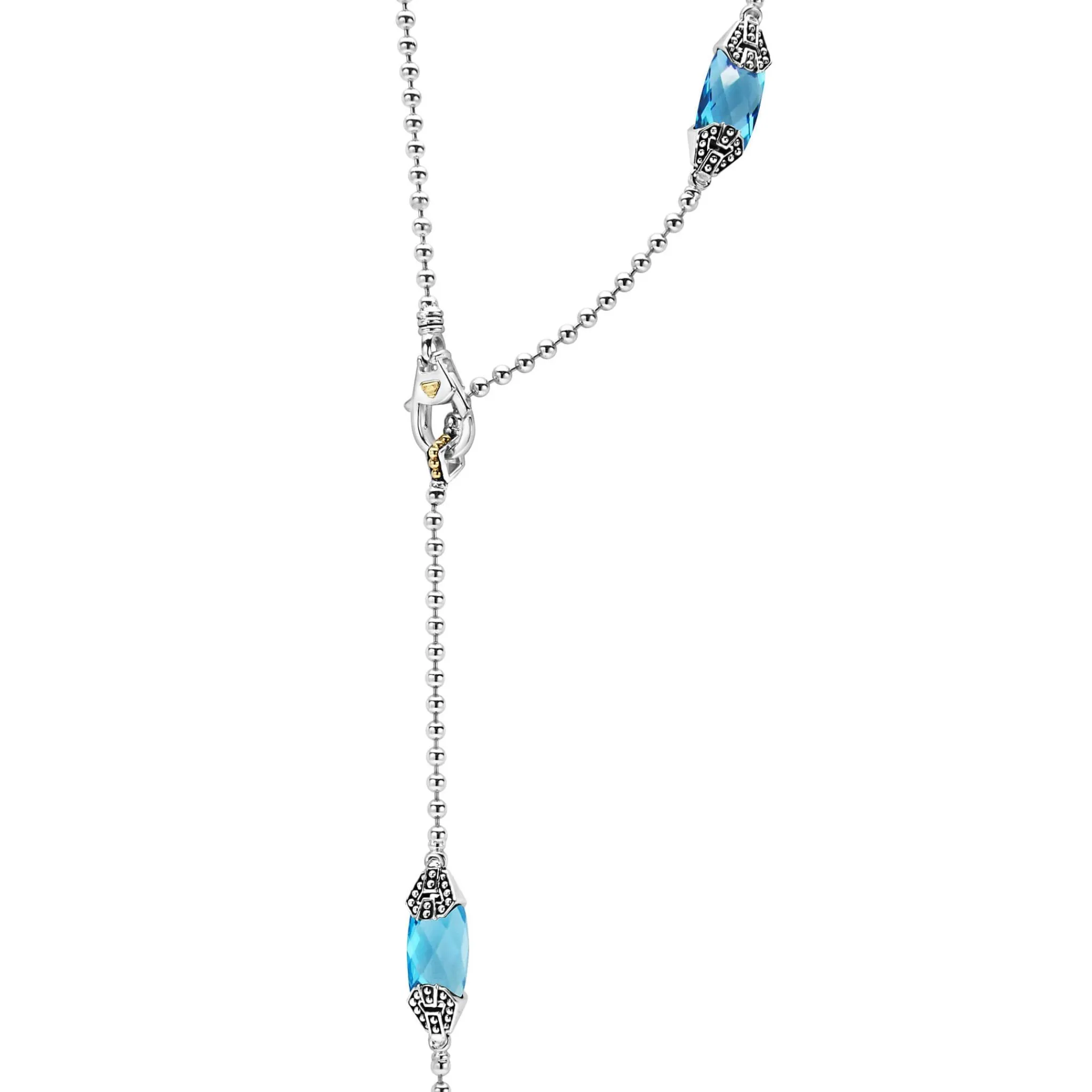 New LAGOS Six Station Swiss Blue Topaz Necklace