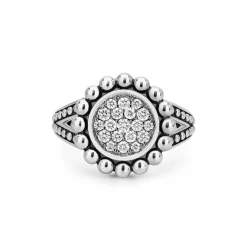 Shop LAGOS Small Caviar Circle Diamond Ring