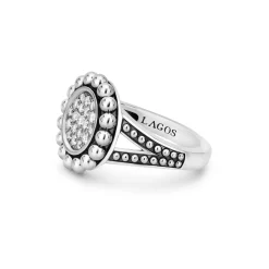Shop LAGOS Small Caviar Circle Diamond Ring