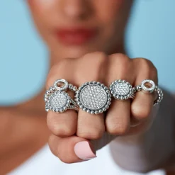 Shop LAGOS Small Caviar Circle Diamond Ring