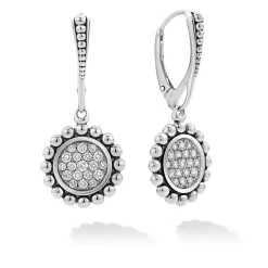 Online LAGOS Small Caviar Circle Diamond Drop Earrings
