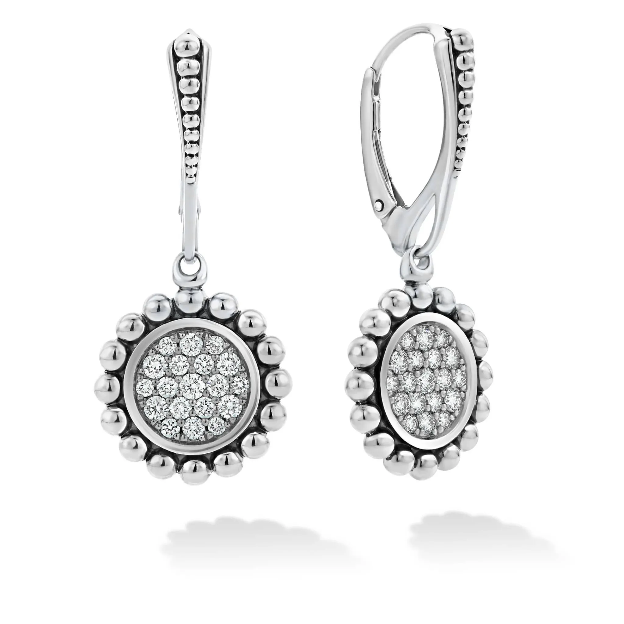 Online LAGOS Small Caviar Circle Diamond Drop Earrings