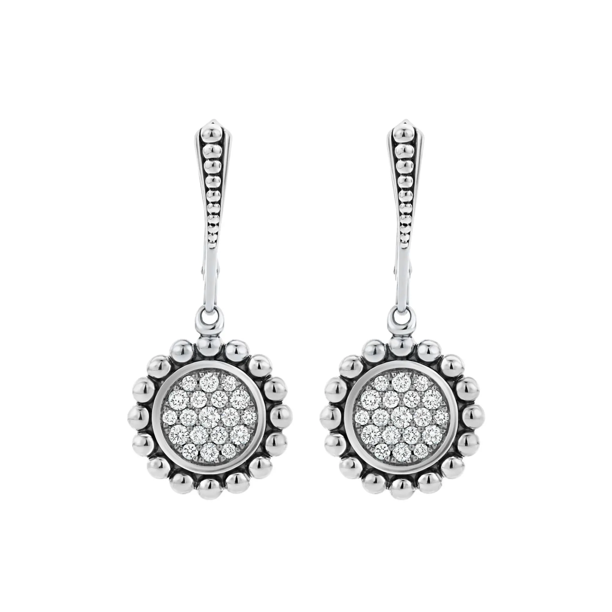 Online LAGOS Small Caviar Circle Diamond Drop Earrings